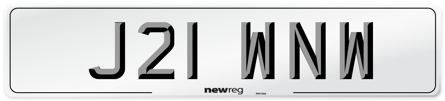 J21 WNW Number Plate from New Reg